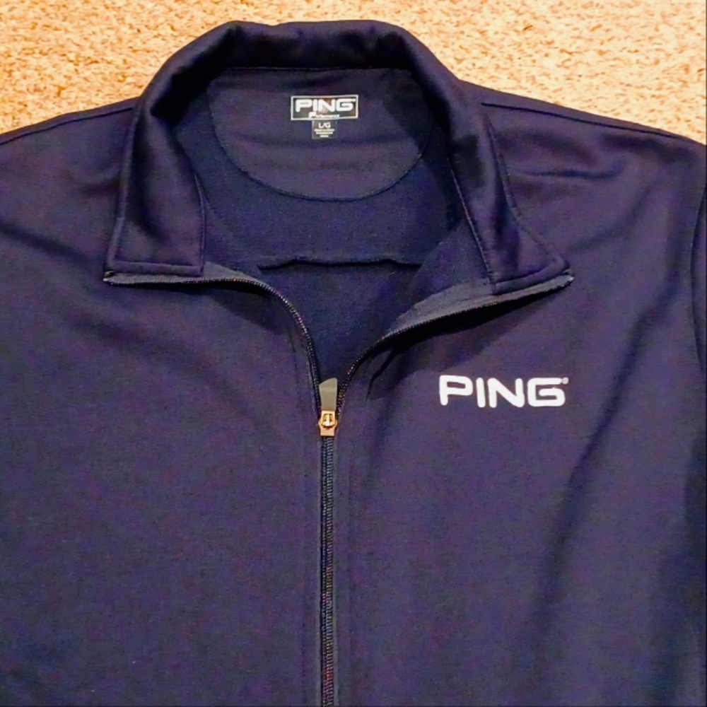 PING Performance Men's Dark Navy Full Zip Pullover Size L